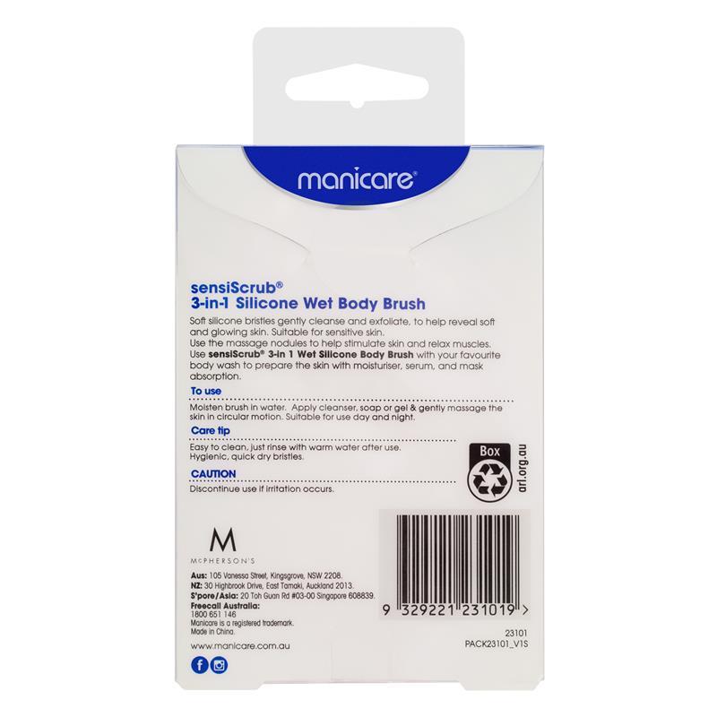 Manicare SensiSrub 3-In-1 Silicone Wet Body Brush