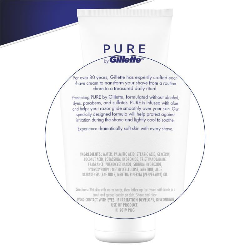 Gillette Pure Shave Cream for Men 170g