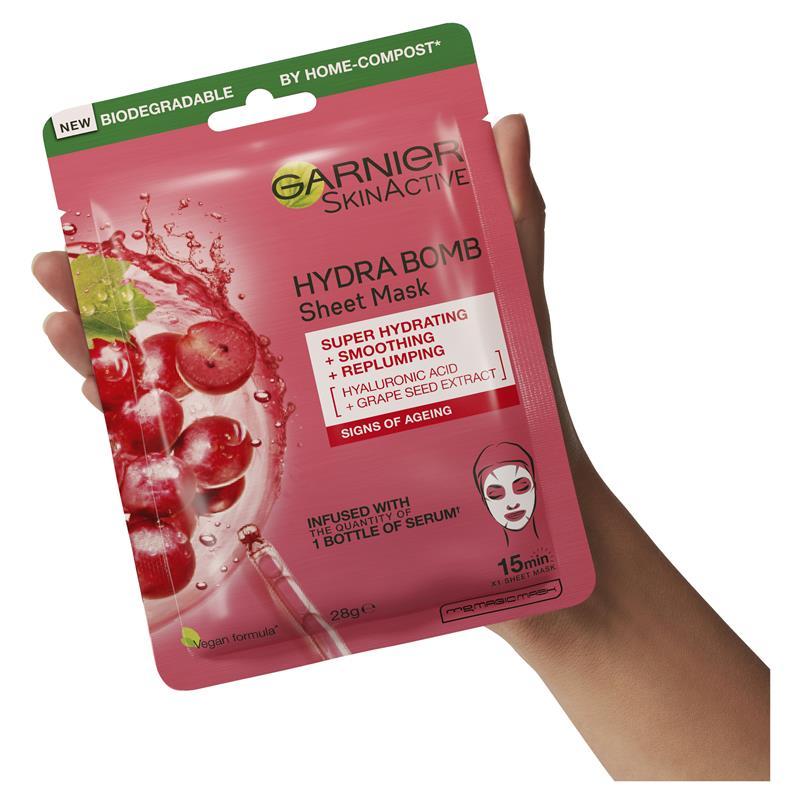 Garnier Hydra Bomb Hyaluronic Acid + Grape Seed Anti Ageing Sheet Mask