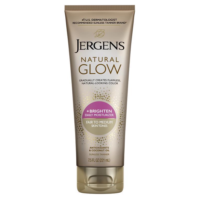 Jergens Natural Glow Skin Brightening Moisturiser Fair To Medium Skin Tones 221ml
