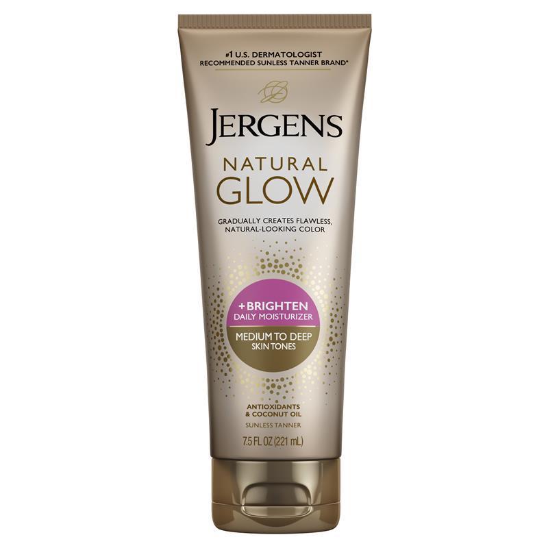 Jergens Natural Glow Skin Brightening Moisturiser Medium To Deep Skin Tones 221ml