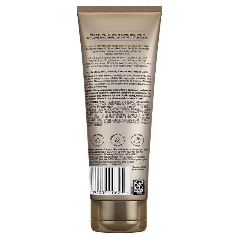 Jergens Natural Glow Skin Brightening Moisturiser Medium To Deep Skin Tones 221ml