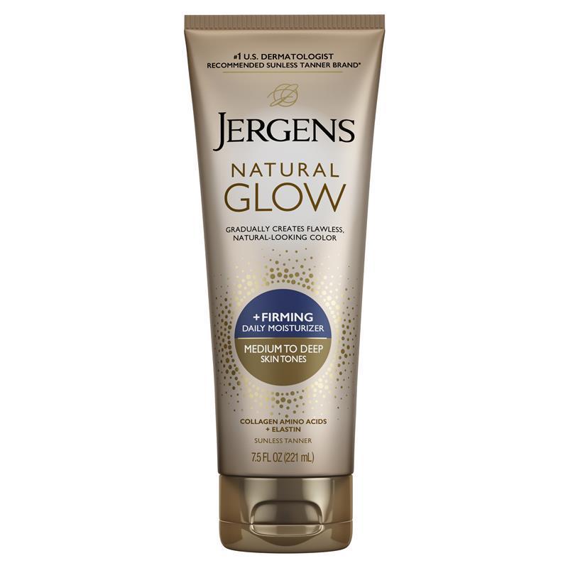 Jergens Natural Glow Skin Firming Moisturiser Medium To Deep Skin Tones 221ml