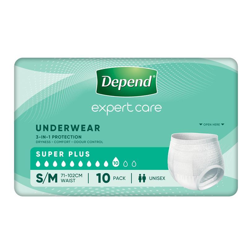 Depend Expert Care Incontinence Underwear Super Plus S/M 10 Pack