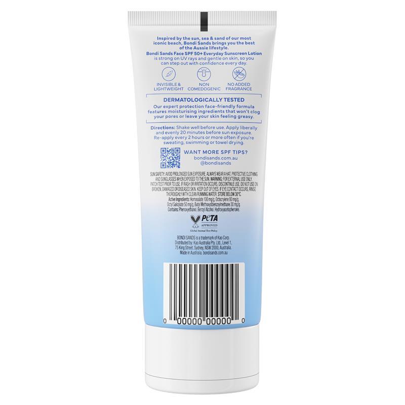 Bondi Sands Daily Moisturising Face SPF 50+ Sunscreen Lotion Fragrance Free 75ml
