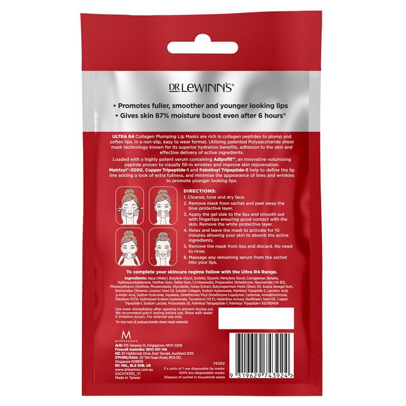 Dr. LeWinn's Plump + Lift Plumping Lip Mask 3 Pack