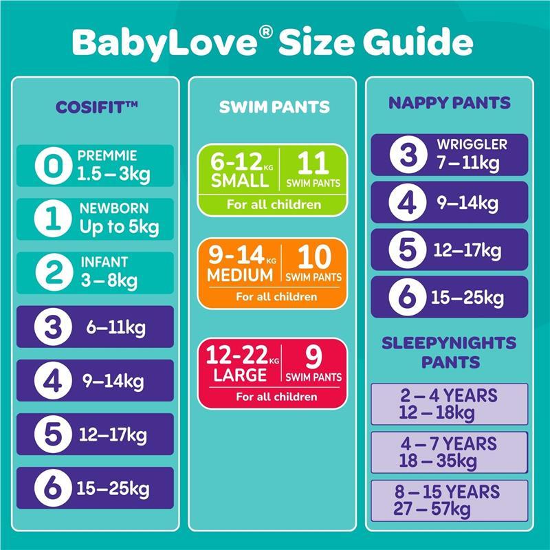 BabyLove Swim Pants Large (12-22kg) 9 Pack