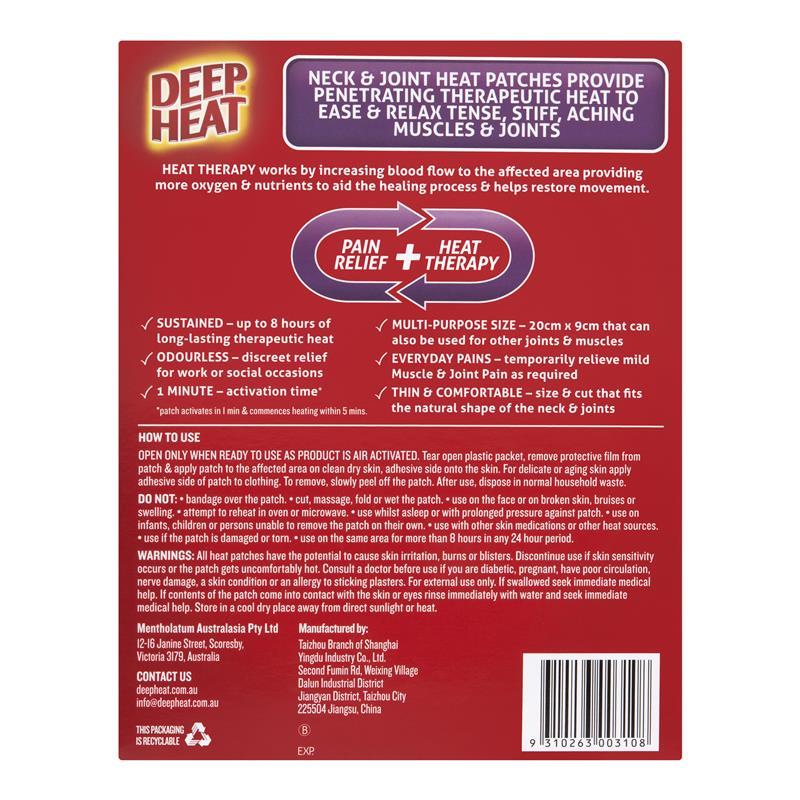 Deep Heat Neck & Joint Heat Patches 2 Pack