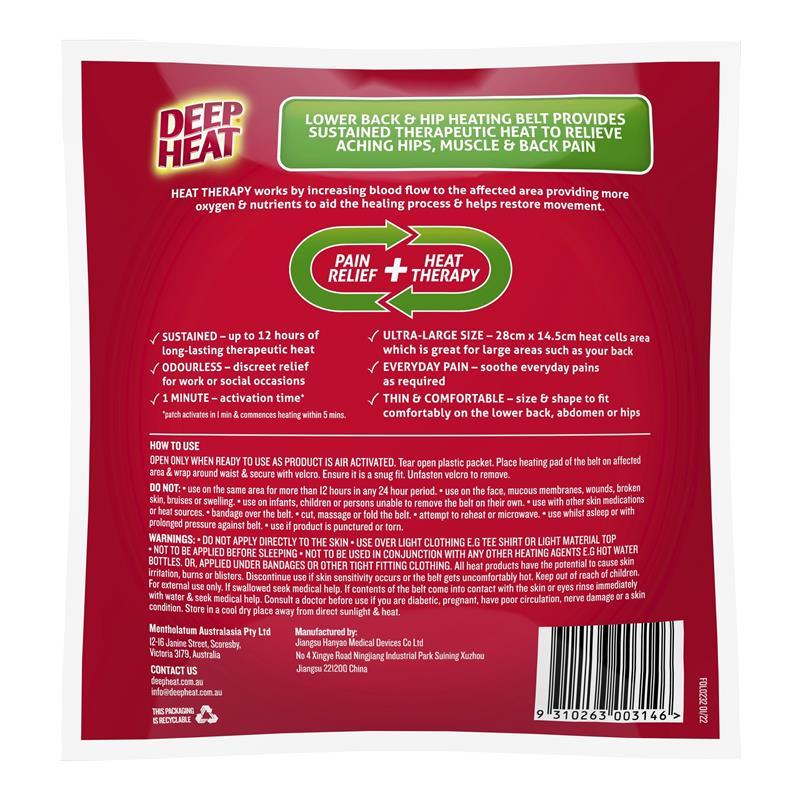 Deep Heat Lower Back & Hip Heating Belt