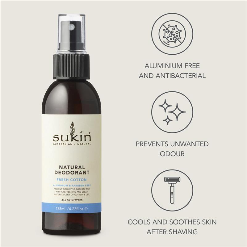 Sukin Natural Deodorant Fresh Cotton 125ml