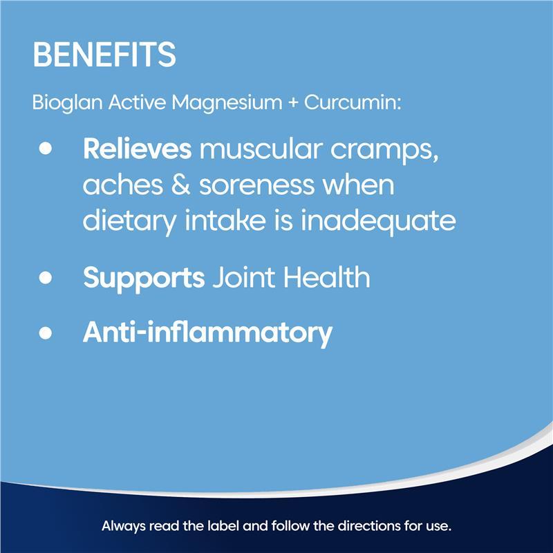 Bioglan Magnesium + Curcumin 120 Tablets