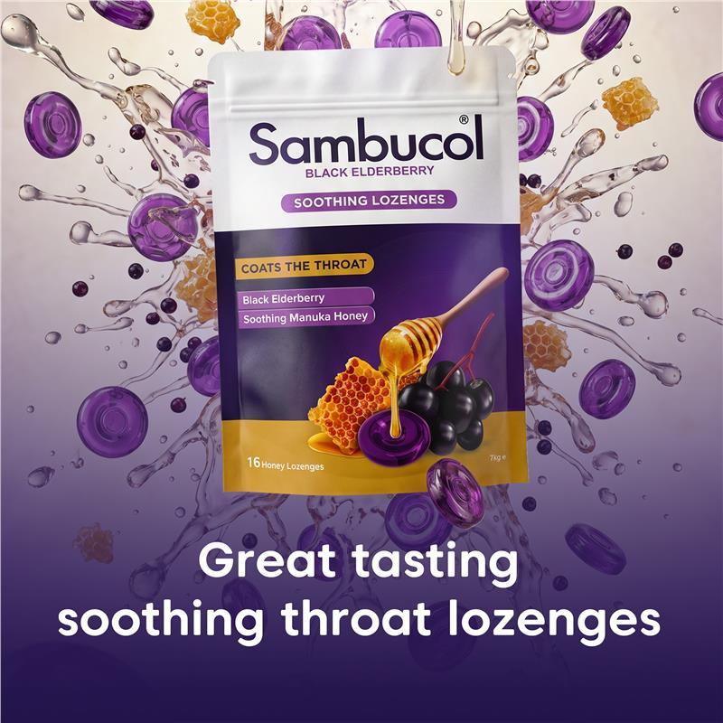 Sambucol Soothing Manuka Honey 16 Lozenges