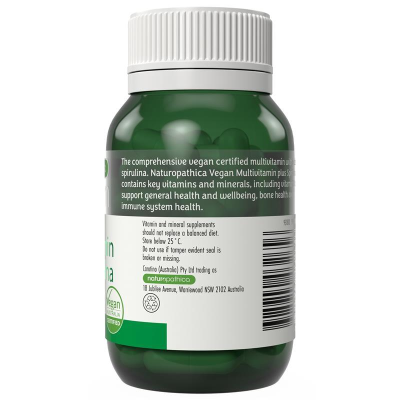 Naturopathica Vegan Multi Vitamin Plus Spirulina 50 Capsules