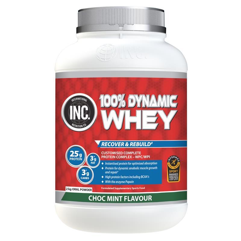 INC. 100% Dynamic Whey Choc Mint Flavour 2kg