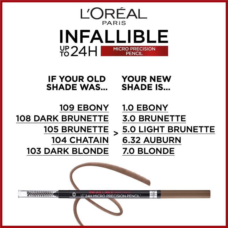 L'Oreal Paris Infallible Brows 24H Micro Precision Pencil 1.0 Ebony