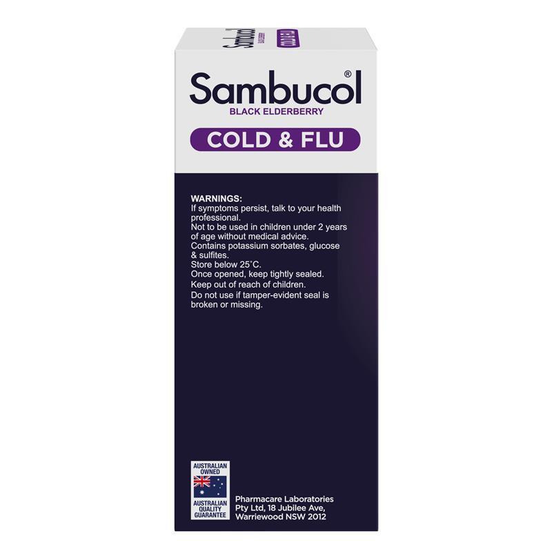 Sambucol Cold & Flu + Cough Liquid 250ml