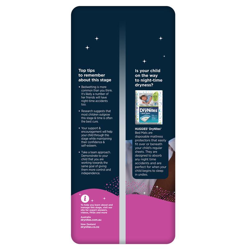 Huggies DryNites 8-15 Ans Fille - 3 Paquets - Protection Nuit Anti-Fuites Pour Enfants