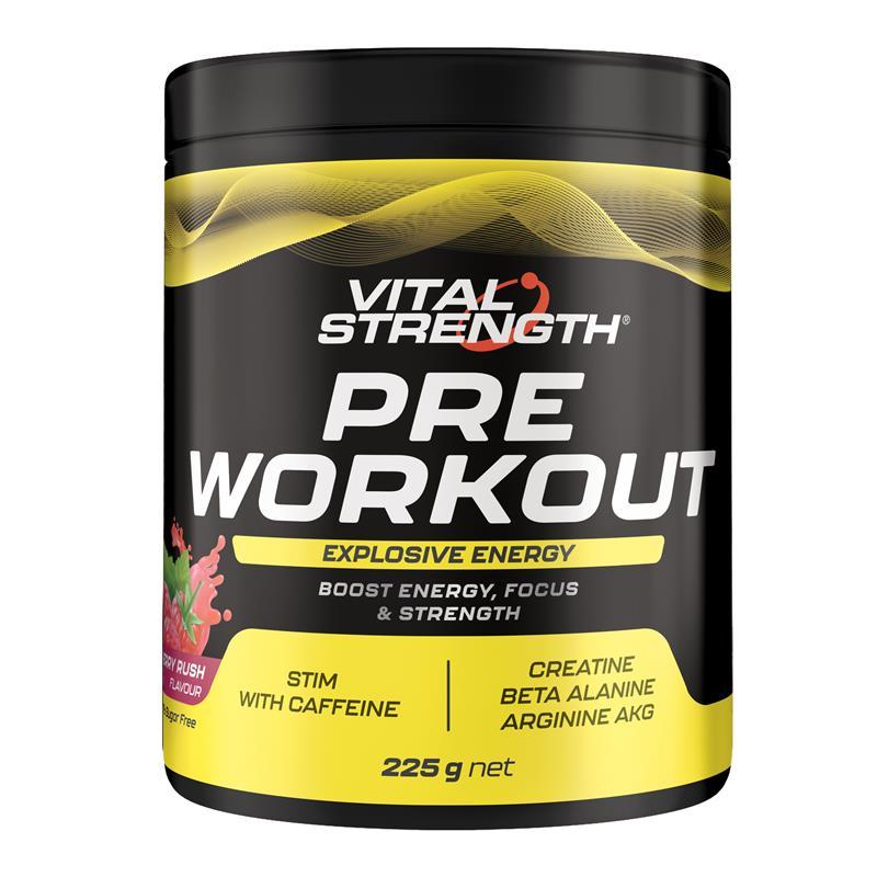 Pre Workout Powder Raspberry Buy Vital Strength Pre Workout Powder Raspberry Rush 225g online at ...