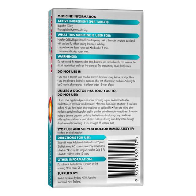 Setflu Mtablet Buy Nurofen Cold and Flu PE 48 Tablet online at Chemist Warehouse