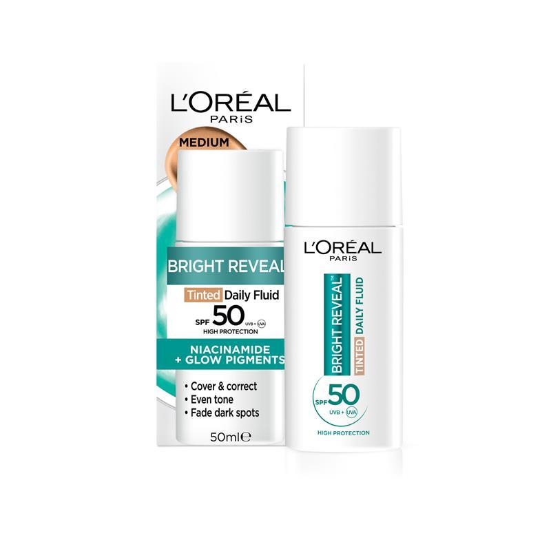 Buy L Oreal Bright Reveal Tinted SPF 50 Fluid Medium 50ml Online At buy-l-oreal-bright-reveal-tinted-spf-50-fluid-medium-50ml-online-at