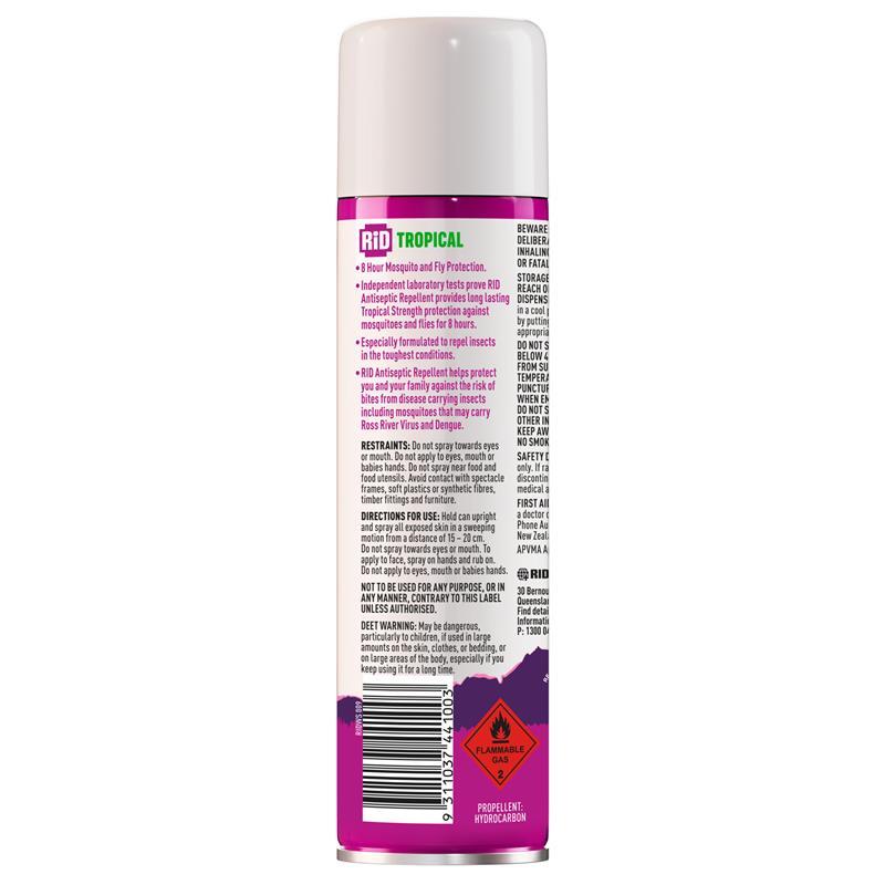 Insector Rid Buy Rid Tropical Strength Medicated Insect Repellent Aerosol 150g ...