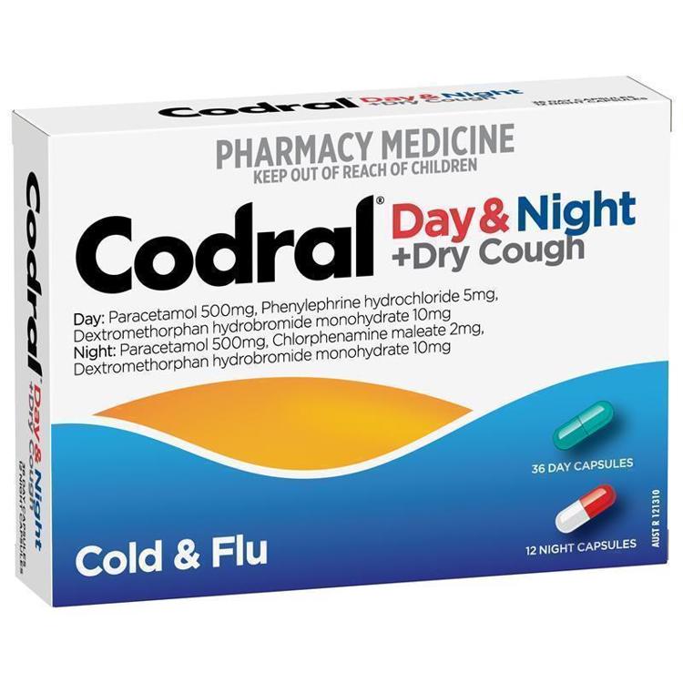 Codral Cold Buy Codral Cold & Flu + Cough Day & Night 48 Capsules online at Chemist ...