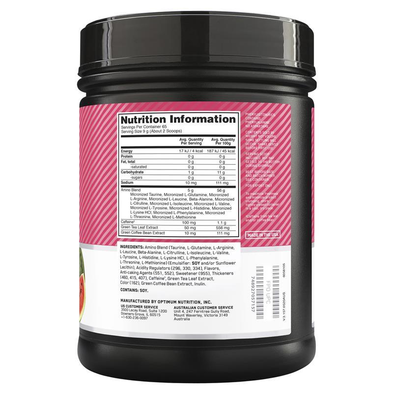 Optima Watermelon Buy Optimum Nutrition Amino Energy Watermelon 65 Serve 585g online at ...