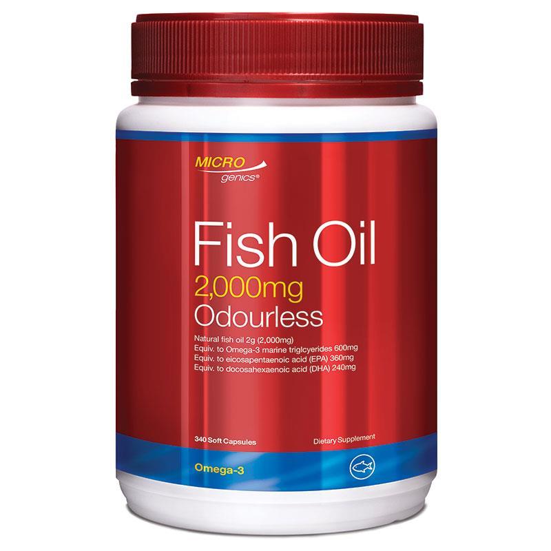 Micro Fish Oil Buy Microgenics Fish Oil 2000mg Odourless 340 Capsules online at ...